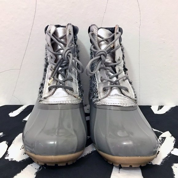 Silver & tweed rain boots - Picture 2 of 7